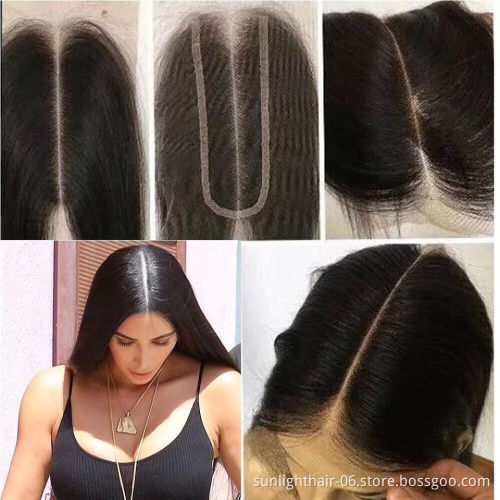Gros commerce Bob Perruque de 2x6fermeture bresilienne sans colle vrai Remy humaine chevuex bresilien/Indien haute qualite Bob